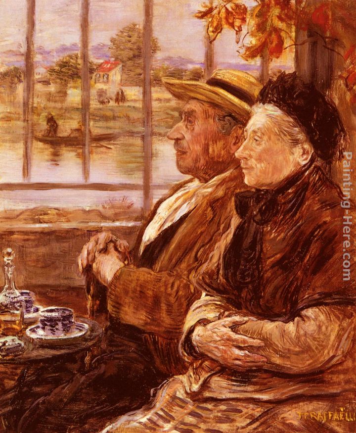 L'Heure Du The painting - Jean Francois Raffaelli L'Heure Du The art painting